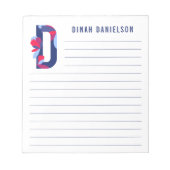 Abstrakte Flora Alphabet Linde Notizblock (Vorderseite)