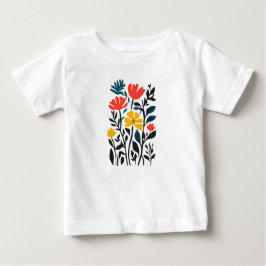 Abstrakte Flora, moderne Blumenart Baby T - Shirt