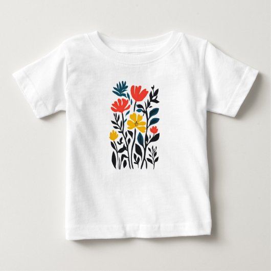 Abstrakte Flora, moderne Blumenart Baby T - Shirt (Vorderseite)