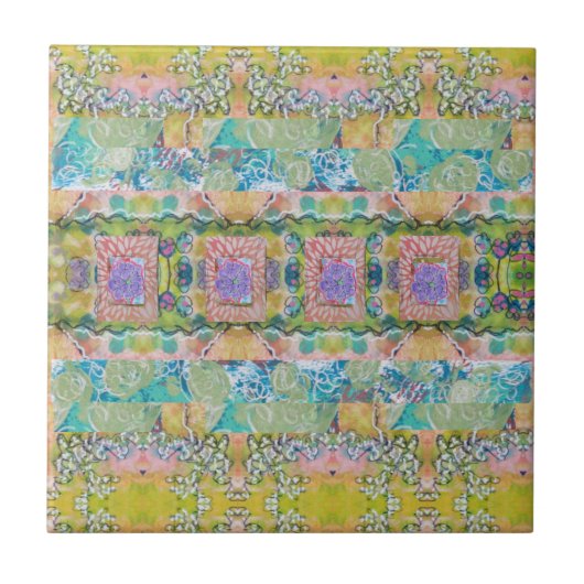 Abstrakte Florakryllisch Fliese (Vorderseite)