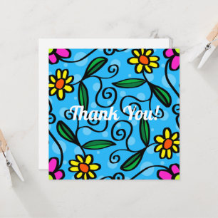 Abstrakte floral Dankeschön Karte