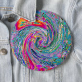 Abstrakte floral Psychedelische Regenbogenwellen Button (Beispiel)