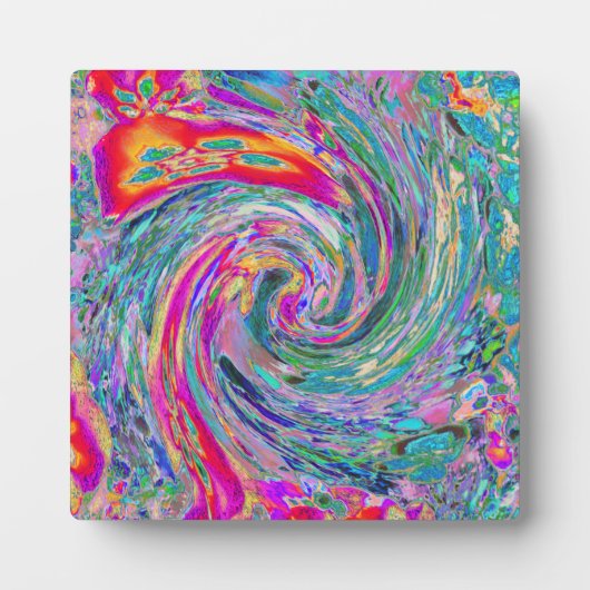 Abstrakte floral Psychedelische Regenbogenwellen Fotoplatte (Vorderseite)