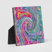 Abstrakte floral Psychedelische Regenbogenwellen Fotoplatte (Vorderseite)