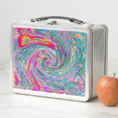 Abstrakte floral Psychedelische Regenbogenwellen Metall Brotdose (Beispiel)