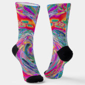 Abstrakte floral Psychedelische Regenbogenwellen Socken (Gewinkelt)