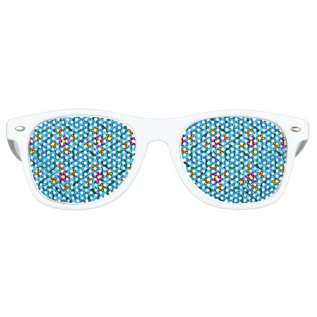 Abstrakte Floral Retro-Sonnenbrille Partybrille (Vorderseite)