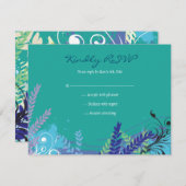 ABSTRAKTE FLORAL STAR Bat Mitzvah Reply RSVP Karte (Vorne/Hinten)