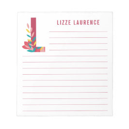 Abstrakte florale Alphabet Linde Notizblock