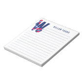 Abstrakte florale Alphabet Linde Notizblock (Rotiert)