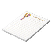 Abstrakte florale Alphabet Linde Notizblock (Rotiert)