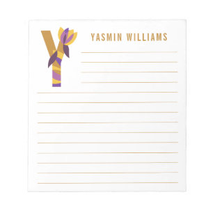 Abstrakte florale Alphabet Linde Notizblock