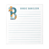 Abstrakte florale Alphabet Linde Notizblock (Vorderseite)