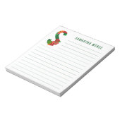 Abstrakte florale Alphabet Linde Notizblock (Rotiert)