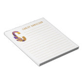 Abstrakte florale Alphabet Linde Notizblock (angewinkelt)