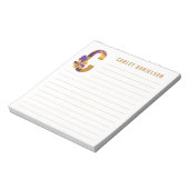 Abstrakte florale Alphabet Linde Notizblock (Rotiert)