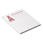 Abstrakte florale Alphabet Linde Notizblock (angewinkelt)