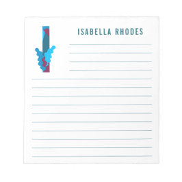 Abstrakte florale Alphabet Linde Notizblock