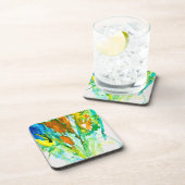 Abstrakte florale Aquarellkunst Getränkeuntersetzer (Rechte Seite)