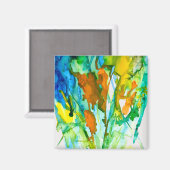 Abstrakte florale Aquarellkunst Magnet (Vorderseite/Rückseite)