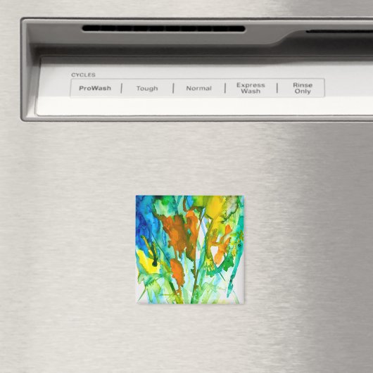 Abstrakte florale Aquarellkunst Magnet (In Situ (Geschirrspüler))