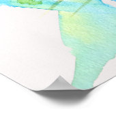 Abstrakte florale Aquarellkunst Poster (Ecke)