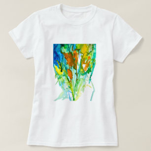 Abstrakte florale Aquarellkunst T-Shirt