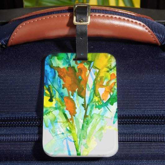 Abstrakte florale Blume Gepäckanhänger (Vorderseite Insitu 2)