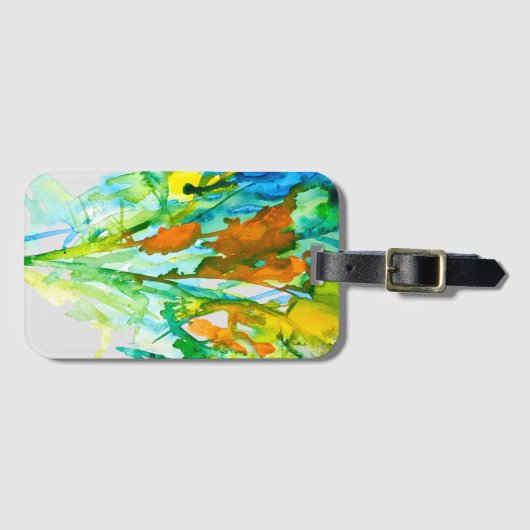 Abstrakte florale Blume Gepäckanhänger (Vorderseite (Horizontal))