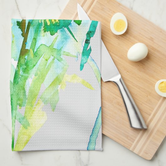 Abstrakte florale Blume Geschirrtuch (Viertel Falte)