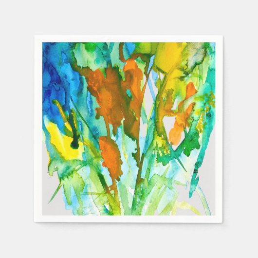 Abstrakte florale Blume Serviette (Vorderseite)