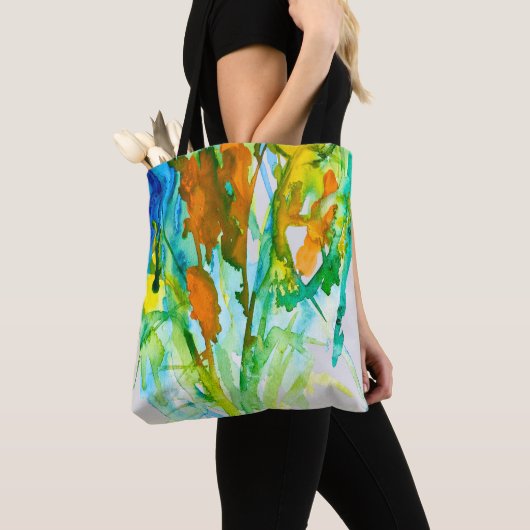 Abstrakte florale Blume Tasche (Von Nahem)