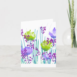 Abstrakte florale botanische leere Notizkarte Dankeskarte