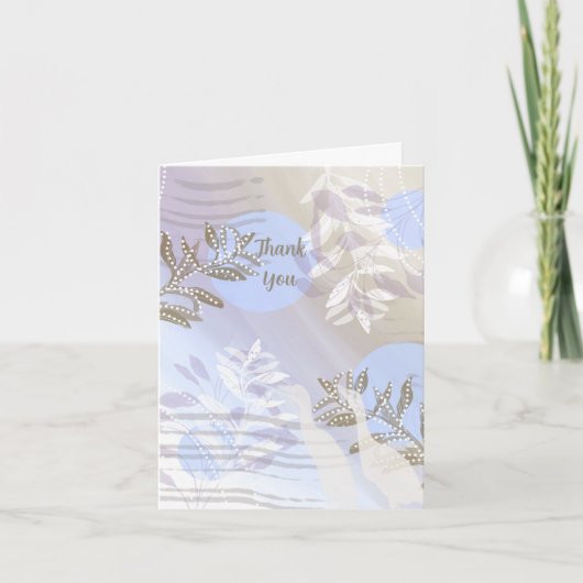 Abstrakte florale botanische Vögel Dankeschön Kart Dankeskarte (Vorderseite)