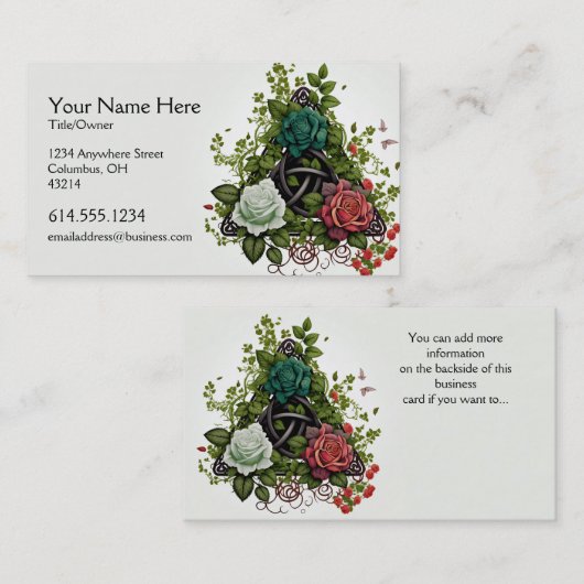 Abstrakte florale Celtic Design Irish Business Car Visitenkarte (Vorne/Hinten)