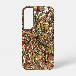 Abstrakte florale Erdtöne-Tinte Samsung-Hüllen Samsung Galaxy Hülle