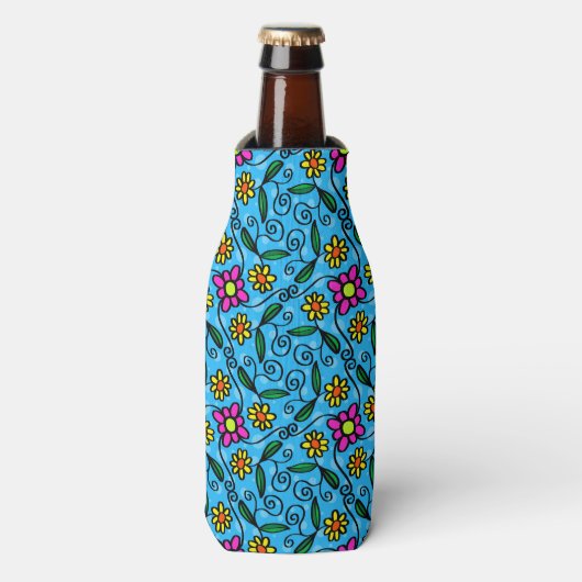 Abstrakte florale Flasche Cooler Flaschenkühler (Flaschenvorderseite)