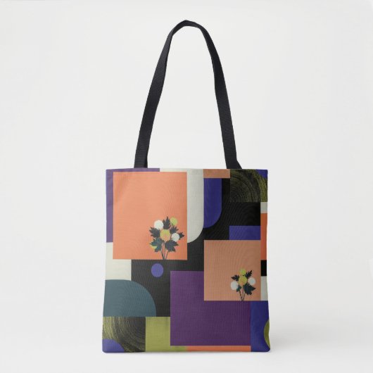 Abstrakte Florale Geometrie Kunst-Tasche Tasche (Vorderseite)