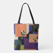 Abstrakte Florale Geometrie Kunst-Tasche Tasche (Rückseite)