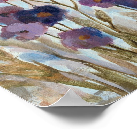 Abstrakte Florale in Lila Poster (Ecke)