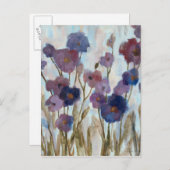 Abstrakte Florale in Lila Postkarte (Vorne/Hinten)