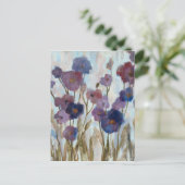 Abstrakte Florale in Lila Postkarte (Stehend Vorderseite)