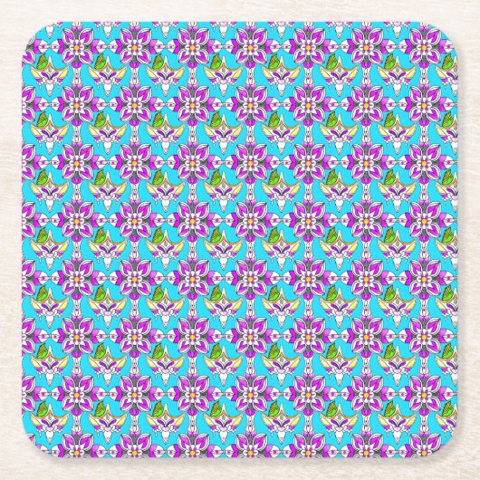 Abstrakte florale Jugendstil-Untersetzer Rechteckiger Pappuntersetzer (Vorderseite)