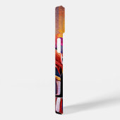 Abstrakte florale Kunst Orange Red Blue Blumen Case-Mate iPhone Hülle (Rückseite / Rechts)