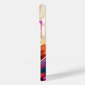 Abstrakte florale Kunst Orange Red Blue Blumen Case-Mate iPhone Hülle (Rückseite / Links)