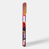 Abstrakte florale Kunst Orange Red Blue Blumen Case-Mate iPhone Hülle (Rückseite / Rechts)