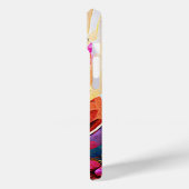 Abstrakte florale Kunst Orange Red Blue Blumen Case-Mate iPhone Hülle (Rückseite / Links)