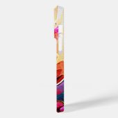 Abstrakte florale Kunst Orange Red Blue Blumen Case-Mate iPhone Hülle (Rückseite / Links)