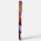 Abstrakte florale Kunst Orange Red Blue Blumen Case-Mate iPhone Hülle (Rückseite / Rechts)