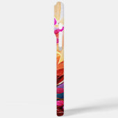 Abstrakte florale Kunst Orange Red Blue Blumen Case-Mate iPhone Hülle (Rückseite / Links)